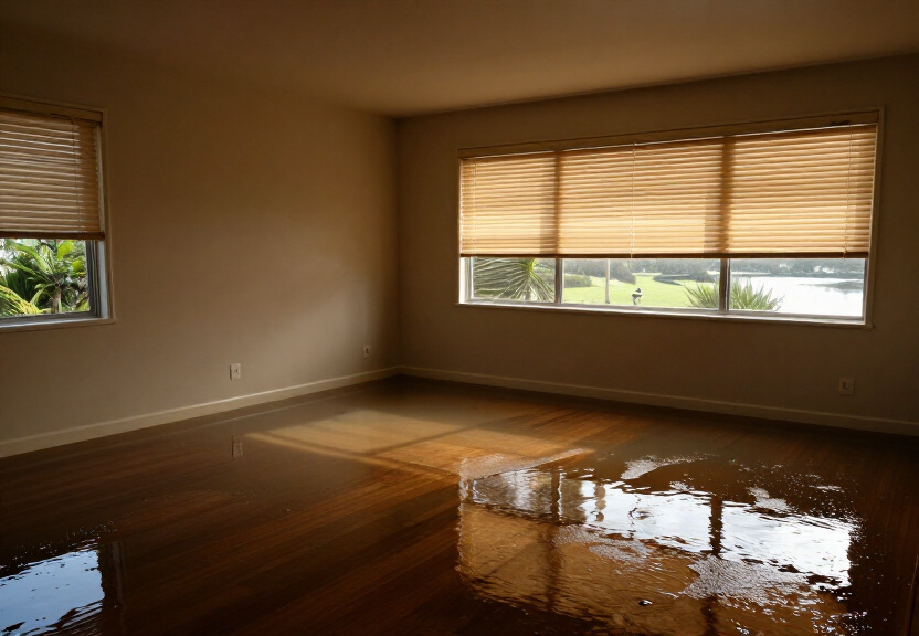 Wet carpet in Killara bedroom before drying